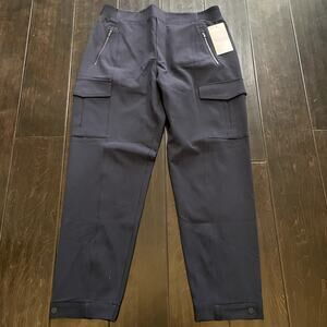NEW Athleta Endless Cargo Pants Navy Blue Full Length High Rise Womens Size 14